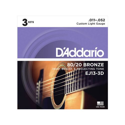 DAddario EJ13-3D western-guitar-strenge, 011-052 (3 st)