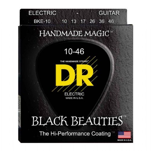 DR Strings BKE-10 Black Beauties black el-guitar-strenge, 010-046