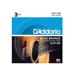 DAddario EJ11-3D western-guitar-strenge, 012-053 (3 st)
