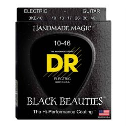 DR Strings BKE-10 Black Beauties black el-guitar-strenge, 010-046