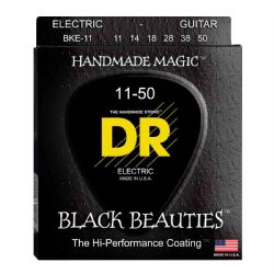 DR Strings BKE-11 Black Beauties black el-guitar-strenge, 011-050