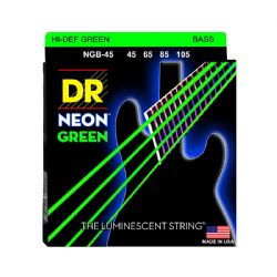 DR Strings NGB-45 Hi-Def neon green bas-strenge, 045-105