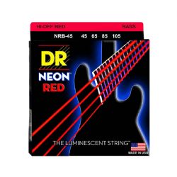 DR Strings NRB-45 Hi-Def neon red bas-strenge, 045-105